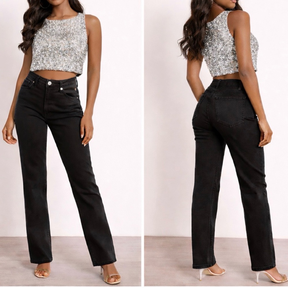 Forever 21 Shimmering Silver Sequin Crop Top
